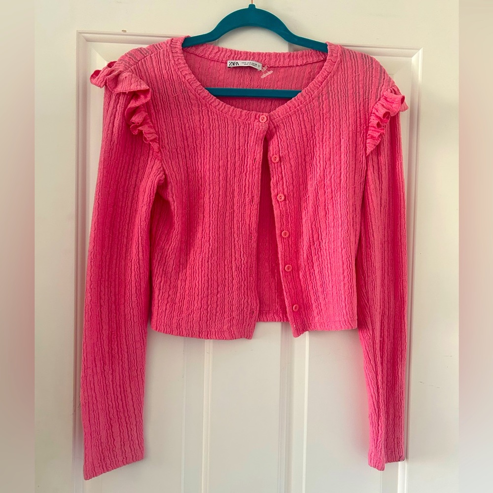 Pink Ruffle Zara Cardigan